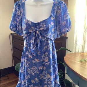 Sienna Sky Blue and Pink Floral Dress LNWOT size Small
